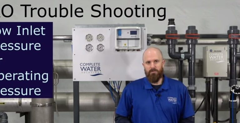 ro troubleshooting, low inlet pressure, complete water solutions