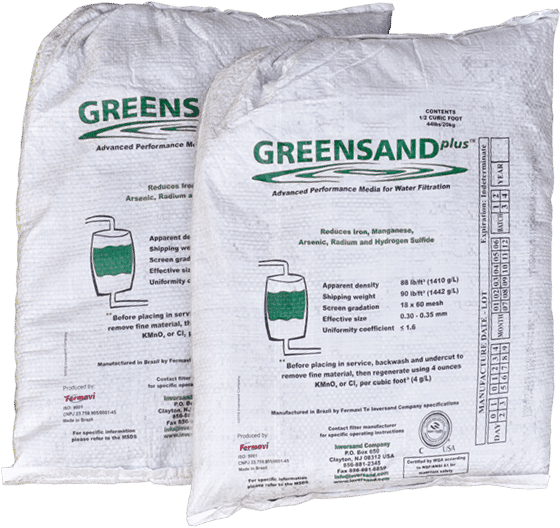 greensand plus, complete water solutions, greensand filter media, bags of greensand plus